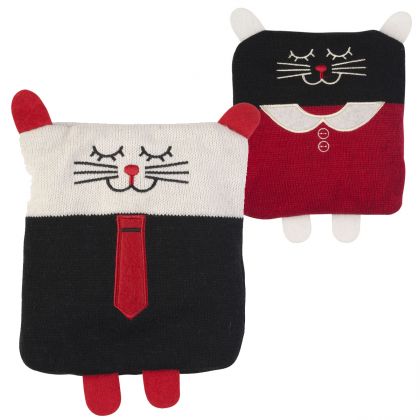 Bouillotte tricot chat